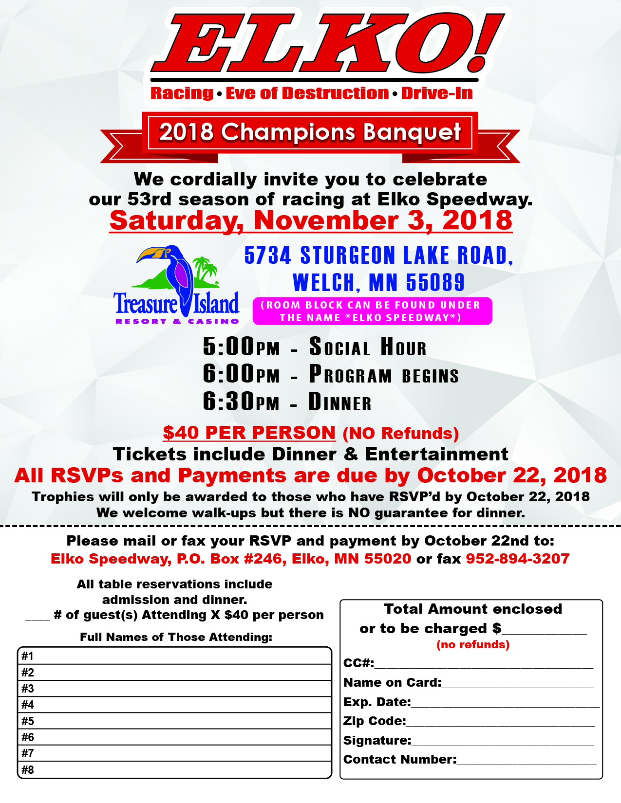 2018 elko speedway calendar